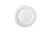190Mm Heavy Duty White Reusable Lunch Plate With Rose Gold Lining