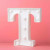 LED Light Up Letter T White 22cm