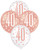 "40" Rose Gold & White Assorted 30cm Balloons 6pk