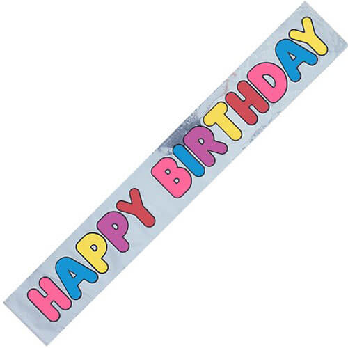 Amscan Festoon Olografico Happy Birthday 2.7 M | Striscione Compleanno Con Scritta, Decorazione Olografica Per Feste