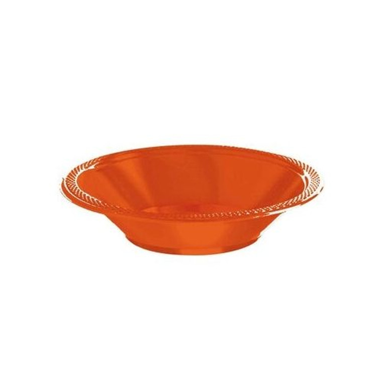 Reusable Orange Plastic Bowl - Pack of 20