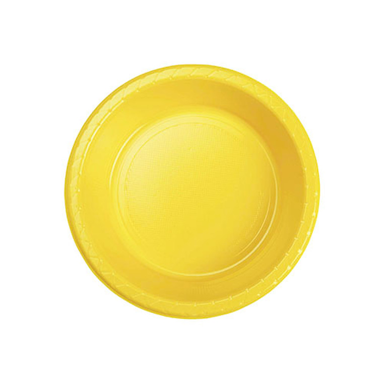 Reusable Canary Yellow Plastic Dessert Bowls 17cm - 20 Pack