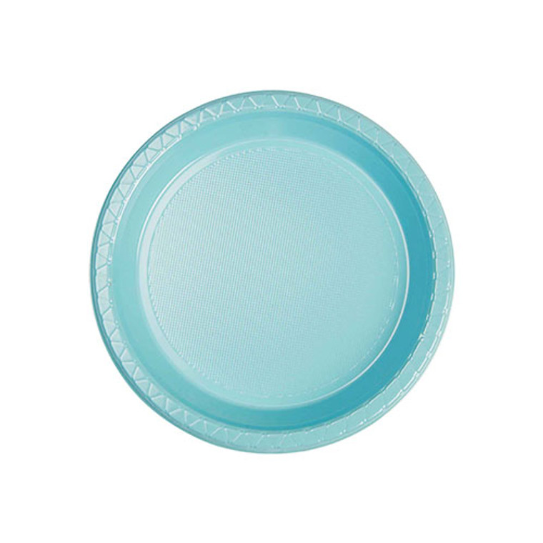 Reusable Light Blue Plastic Plates Snack 17cm 20 Pack