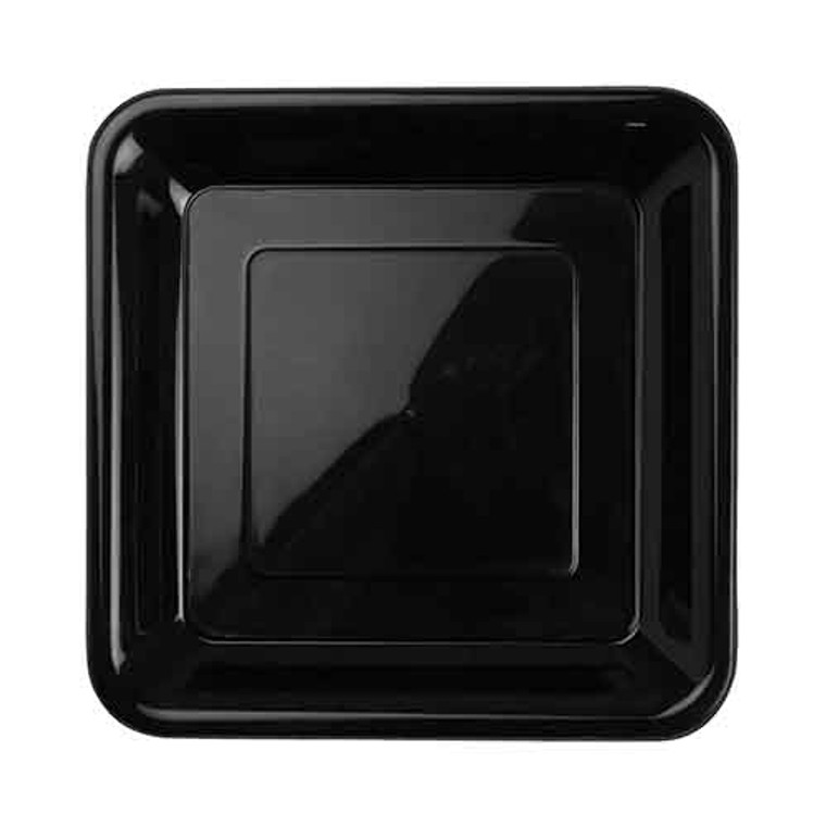 Black Plastic Plates Square Snack 18cm 20 Pack Discount Party Warehouse