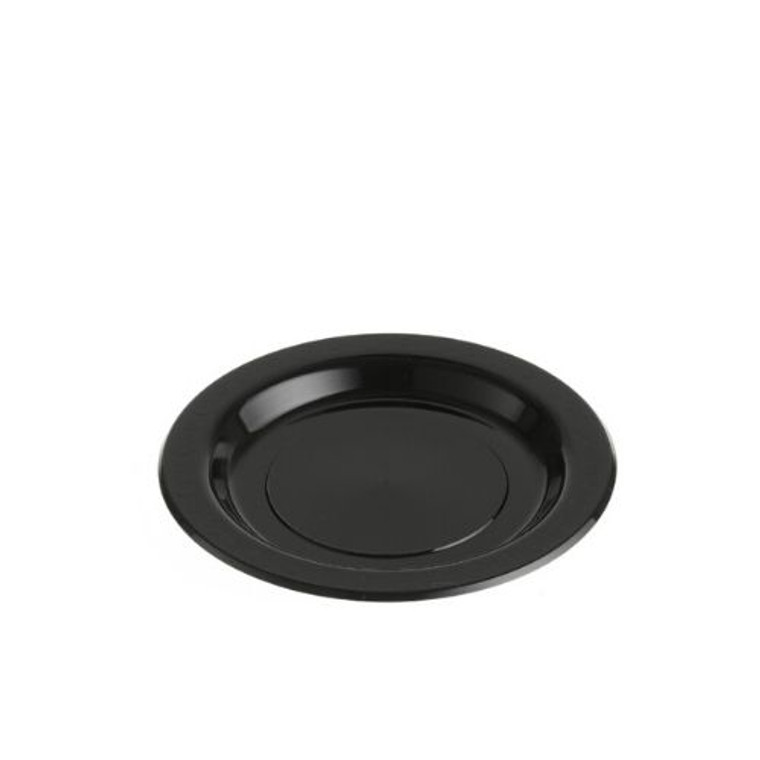 Reusable Premium Plastic 180mm Black Dessert Plates PK50