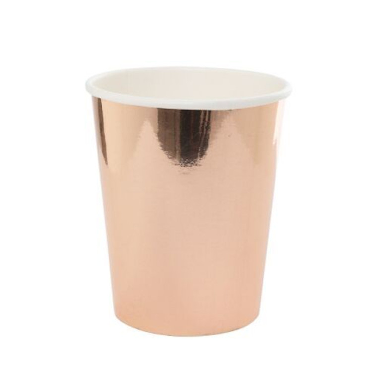 Metallic Rose Gold Paper Cup 260ml 10pk