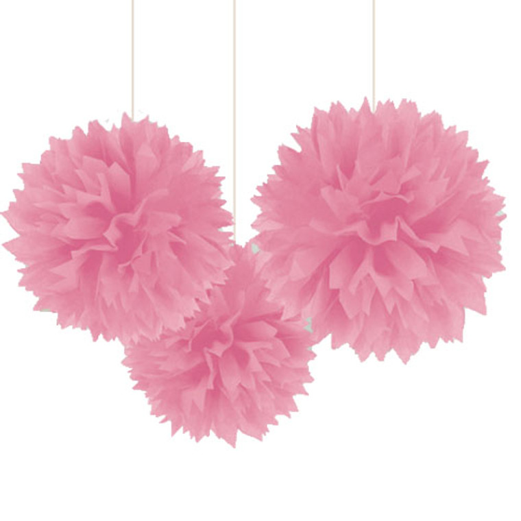 Decorative Hanging Puffs- Light Pink 3pk