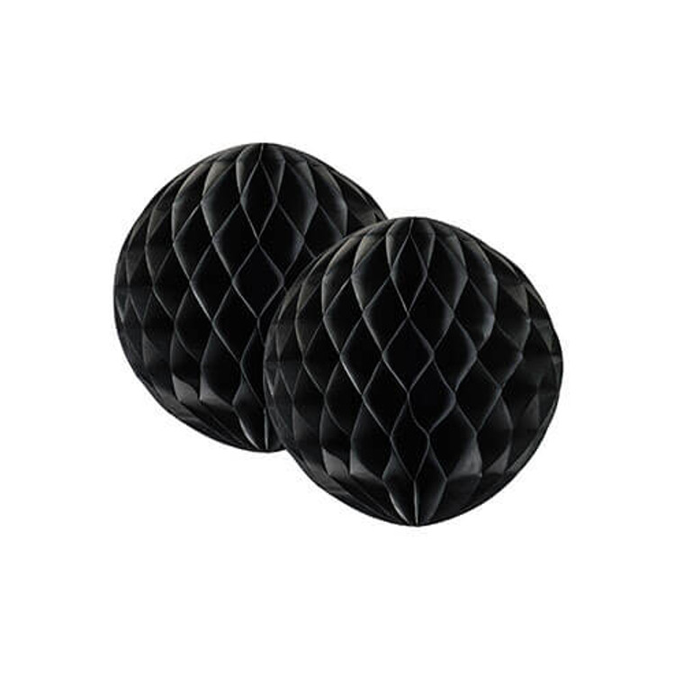 Decorative Honeycomb Ball 2pk 15cm - Black