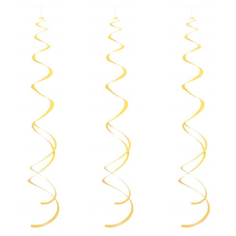 Hanging Plastic Swirls - Yellow