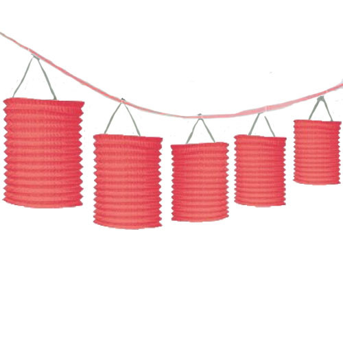 Paper Lantern Garland Red Discount Party Warehouse