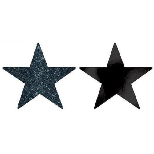 Star Cutouts Black 5pk Discount Party Warehouse