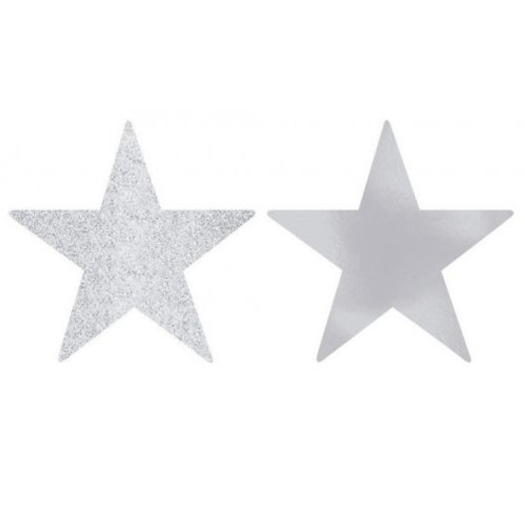 Star Cutouts Silver 5pk