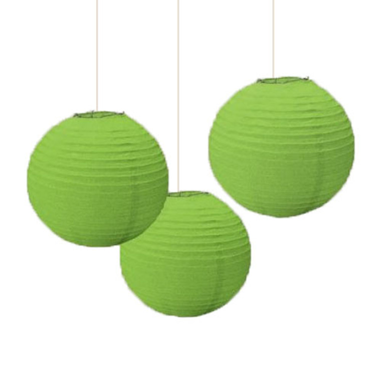 Lime Green Paper Lanterns 3pk