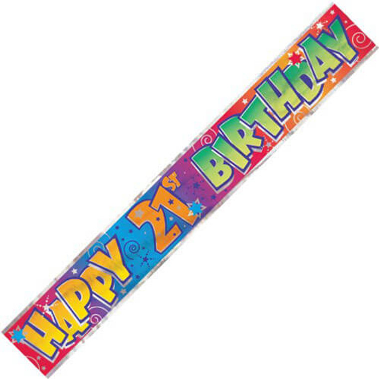 Foil Banner - Happy Birthday 21st