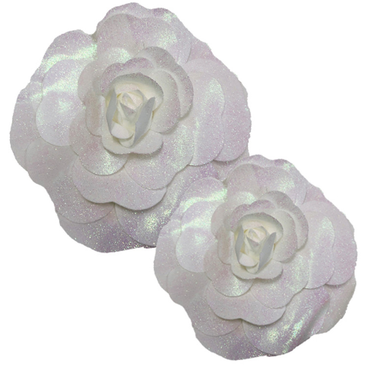 Iridescent Glitter Foam Wall Flowers-Medium 2pk