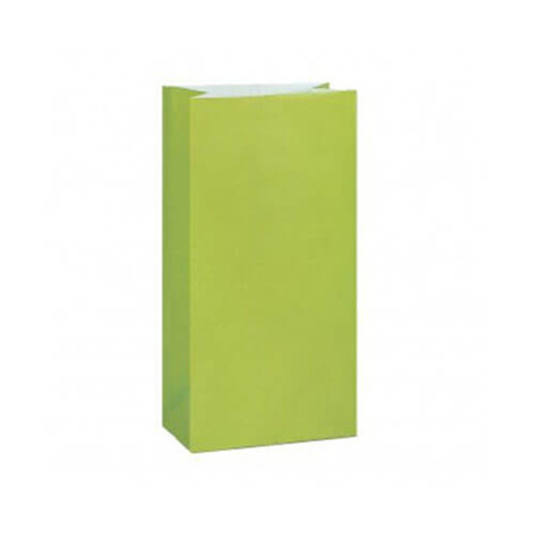 Green (Lime) Paper Lolly Bags - 28cm x 14cm 12 Pack