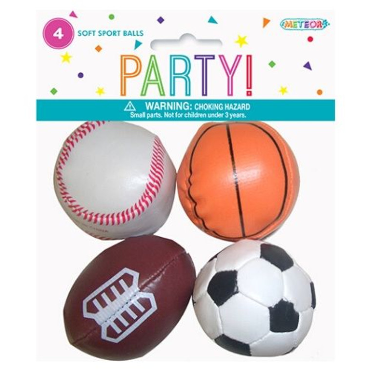 Favours - Soft Sport Balls 4Pk