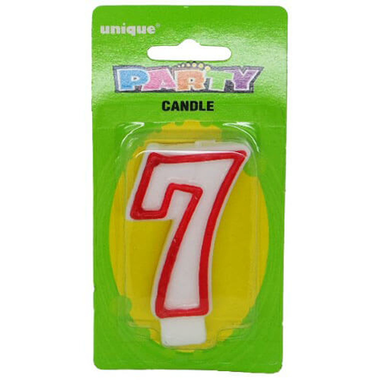 7 - Red & White Numbered Candle