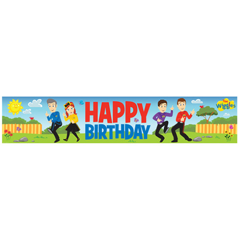 The Wiggles Happy Birthday Banner 30cm x 150cm Plastic