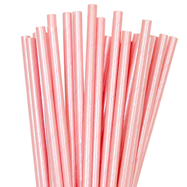 Pink Paper Straws 25pk