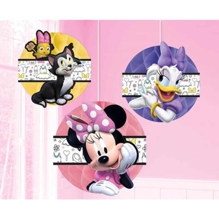 Minnie Mouse Happy Helpers Hanging Honeycomb Decorations 3pk