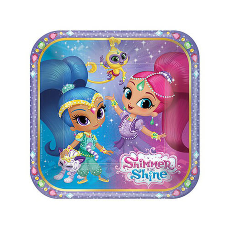 Shimmer & Shine Dessert Plates Square 8Pk