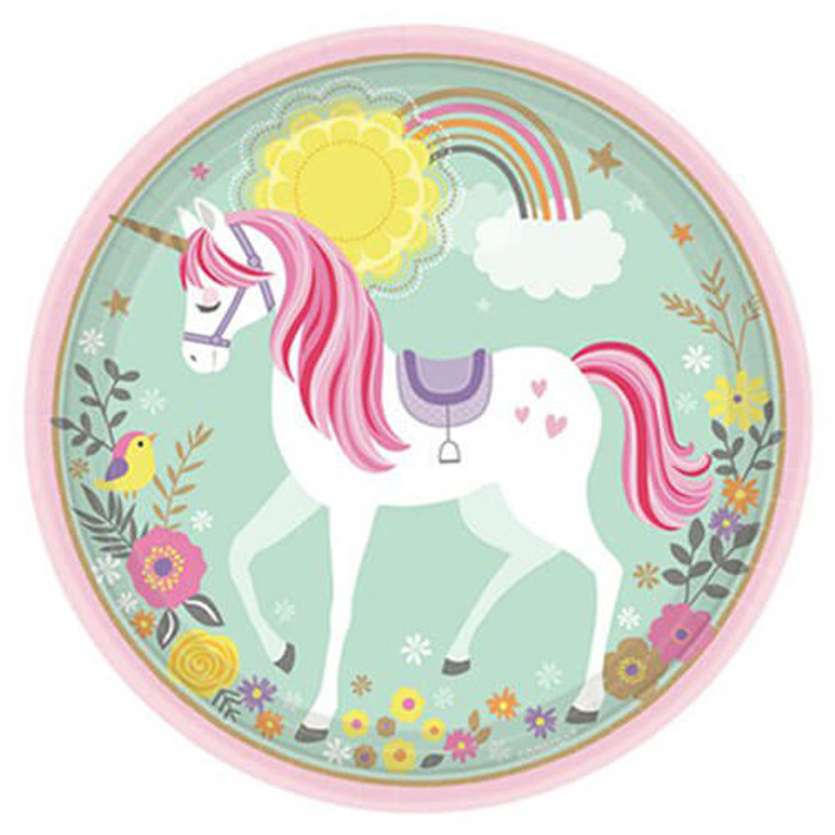 Magical Unicorn Dinner Paper Plates Round Paper 8pk