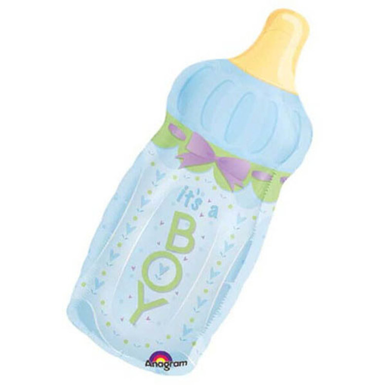 Supershape Balloon - Baby Boy Bottle