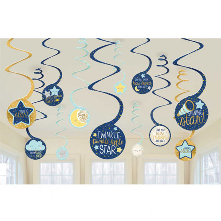 Twinkle Little Star Swirl Decorations 12pk