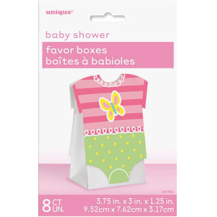 Baby Shower Favor Boxes 8Pk - Pink Dots