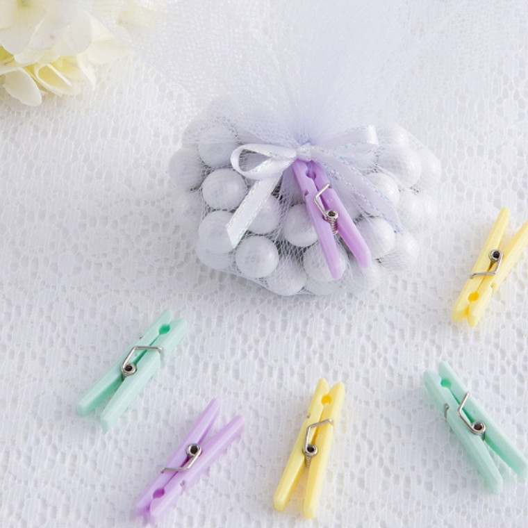 Baby Shower Neutral Clothespin Favors 24Pk