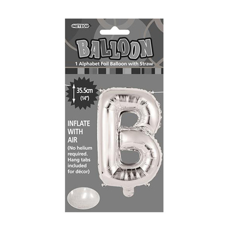 Silver Alphabet Foil Balloon 35cm - B