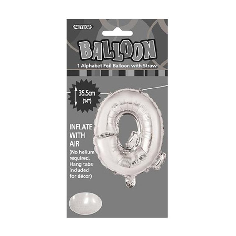 Silver Alphabet Foil Balloon 35cm - Q