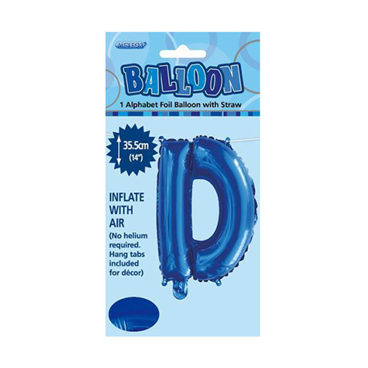 Royal Blue Alphabet Foil Balloon 35cm - D