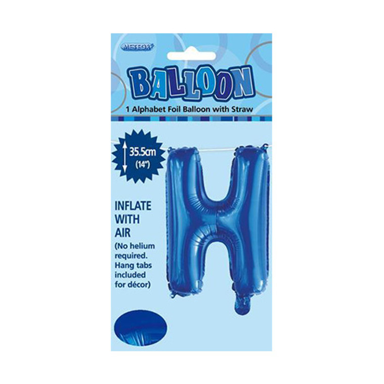 Royal Blue Alphabet Foil Balloon 35cm - H