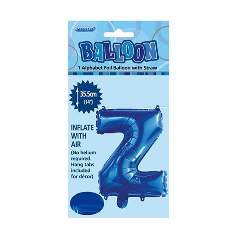 Royal Blue Alphabet Foil Balloon 35cm - Z