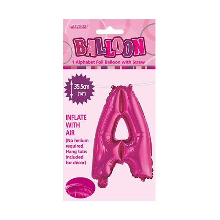 Hot Pink Alphabet Foil Balloon 35cm - A