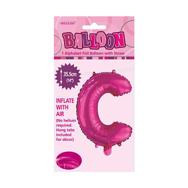 Hot Pink Alphabet Foil Balloon 35cm - C