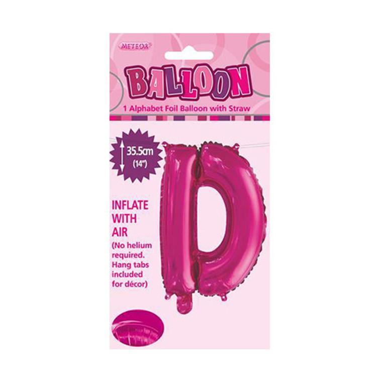 Hot Pink Alphabet Foil Balloon 35cm - D