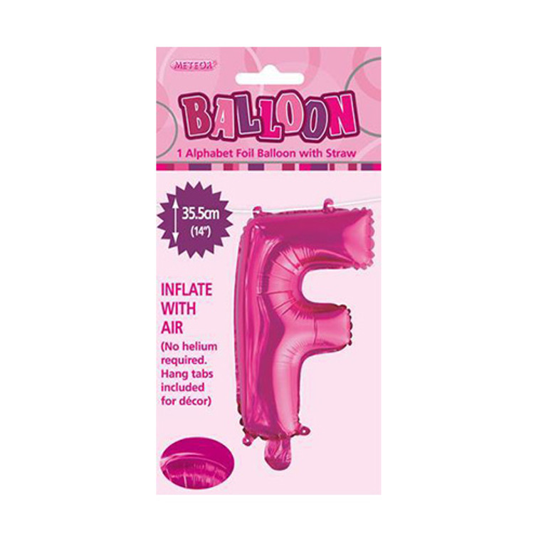 Hot Pink Alphabet Foil Balloon 35cm - F