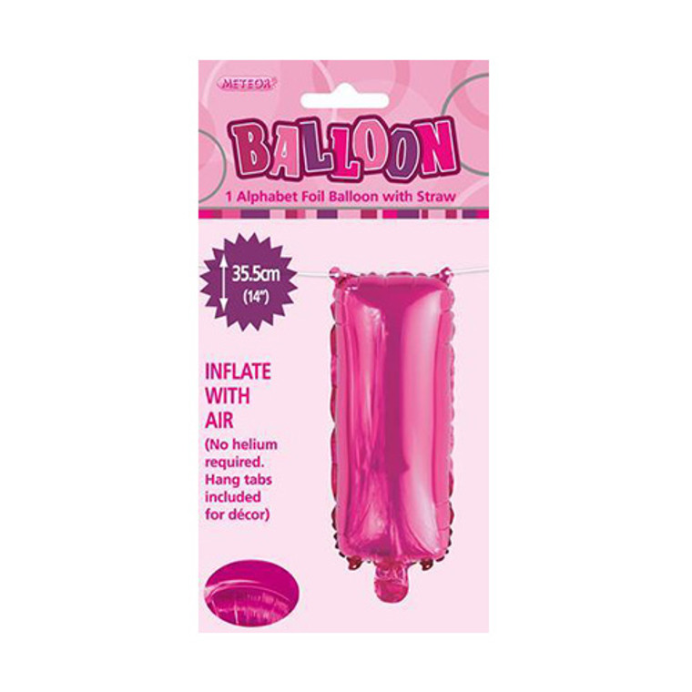 Hot Pink Alphabet Foil Balloon 35cm - I