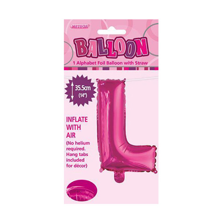 Hot Pink Alphabet Foil Balloon 35cm - L