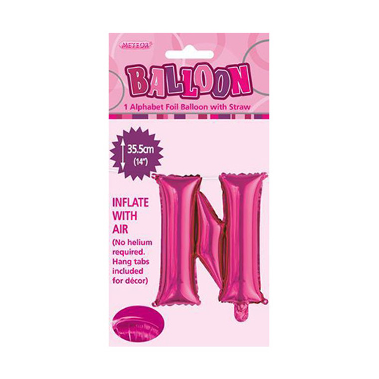 Hot Pink Alphabet Foil Balloon 35cm - N