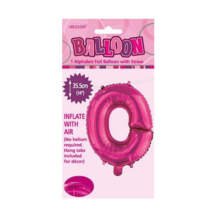 Hot Pink Alphabet Foil Balloon 35cm - O