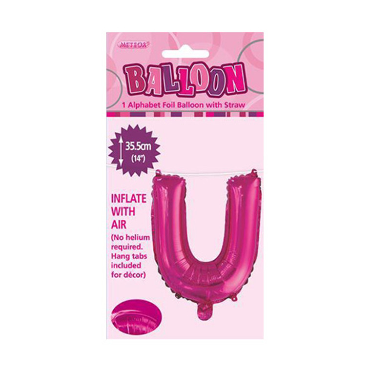 Hot Pink Alphabet Foil Balloon 35cm - U
