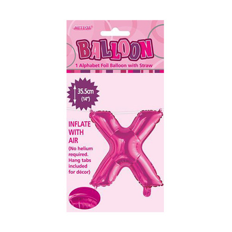 Hot Pink Alphabet Foil Balloon 35cm - X