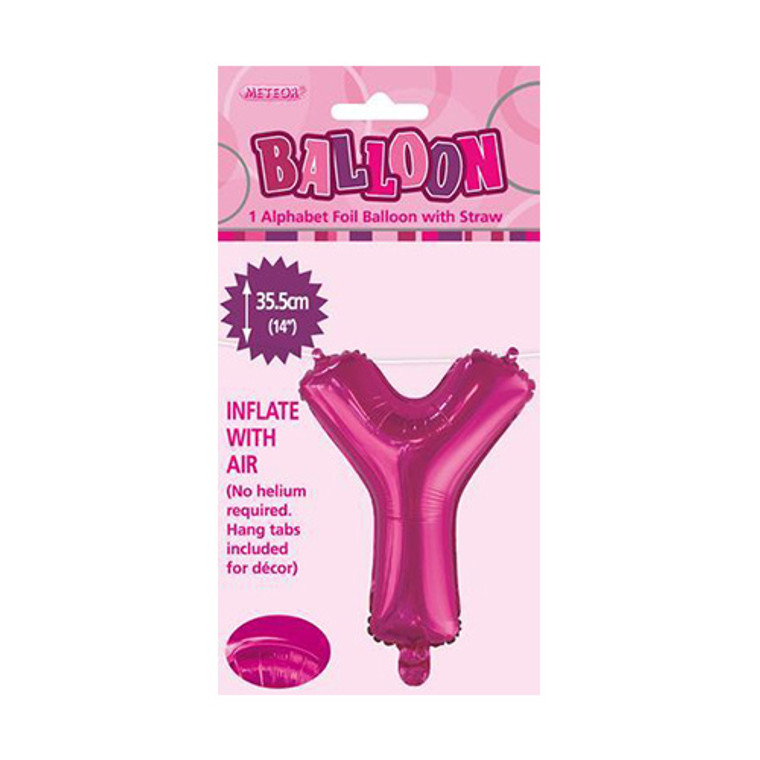 Hot Pink Alphabet Foil Balloon 35cm - Y