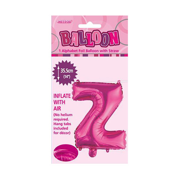 Hot Pink Alphabet Foil Balloon 35cm - Z