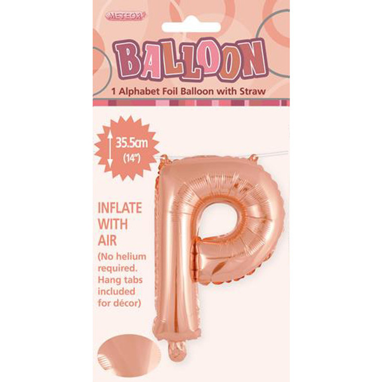 Rose Gold Alphabet Foil Balloon 35cm- P