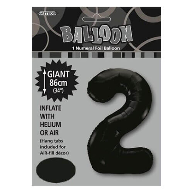 Black Numeral Foil Balloon 86cm - 2